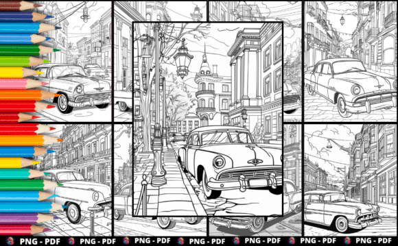 1950s Classic Cars in Retro Cities – 38