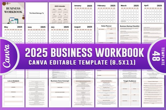 2025 Business Workbook Canva Kdp