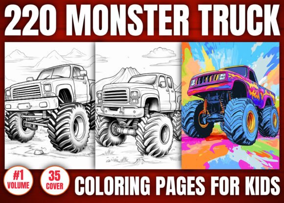 220 Monster Truck Coloring Pages for Kids – Big Wheels, Big Fun