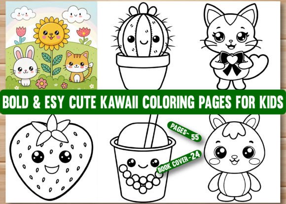 Bold Easy Cute Kawaii Coloring Pages: A Fun and Creative Way to Engage Kids