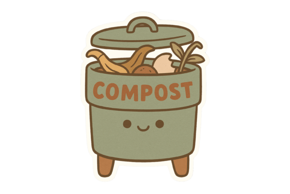 Cute Compost Bin Garden Clipart