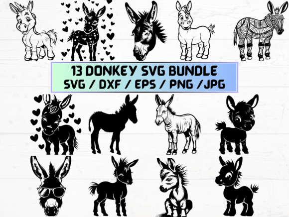 Donkey SVG Files for Creative Use