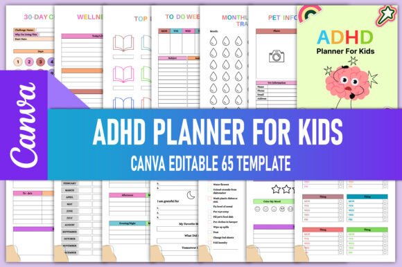 Editable ADHD Planner for Kids Canva KDP: A Comprehensive Tool for Organized Learning and Daily Life