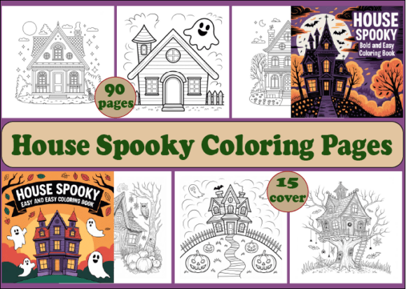 House Spooky Coloring Pages for Adults: A Relaxing Halloween Experience