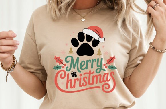 Merry Christmas Paw Dog T-Shirt Design – A Versatile Print for Every Holiday Season