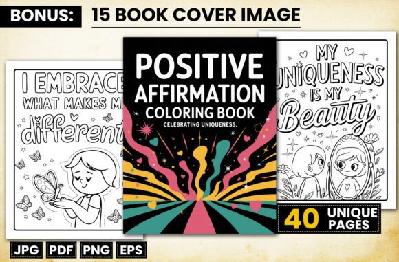 Positive Affirmation Coloring Book Pages