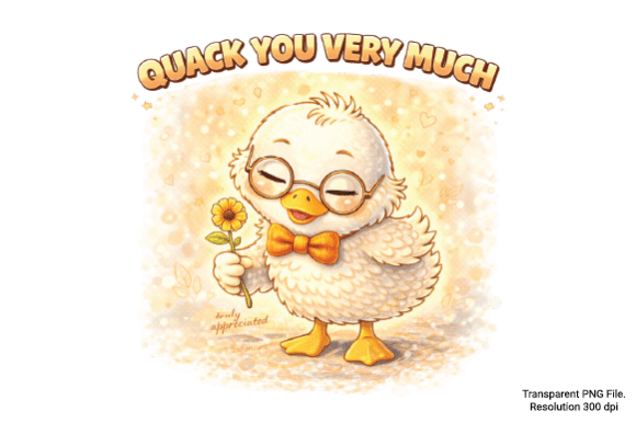 Quack You Very Much Duck PNG β Add Cozy Charm and Playful Humor to Your Crafts