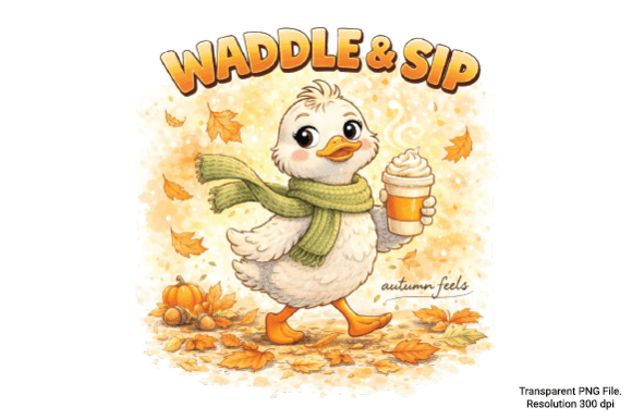 Waddle Sip Duck PNG